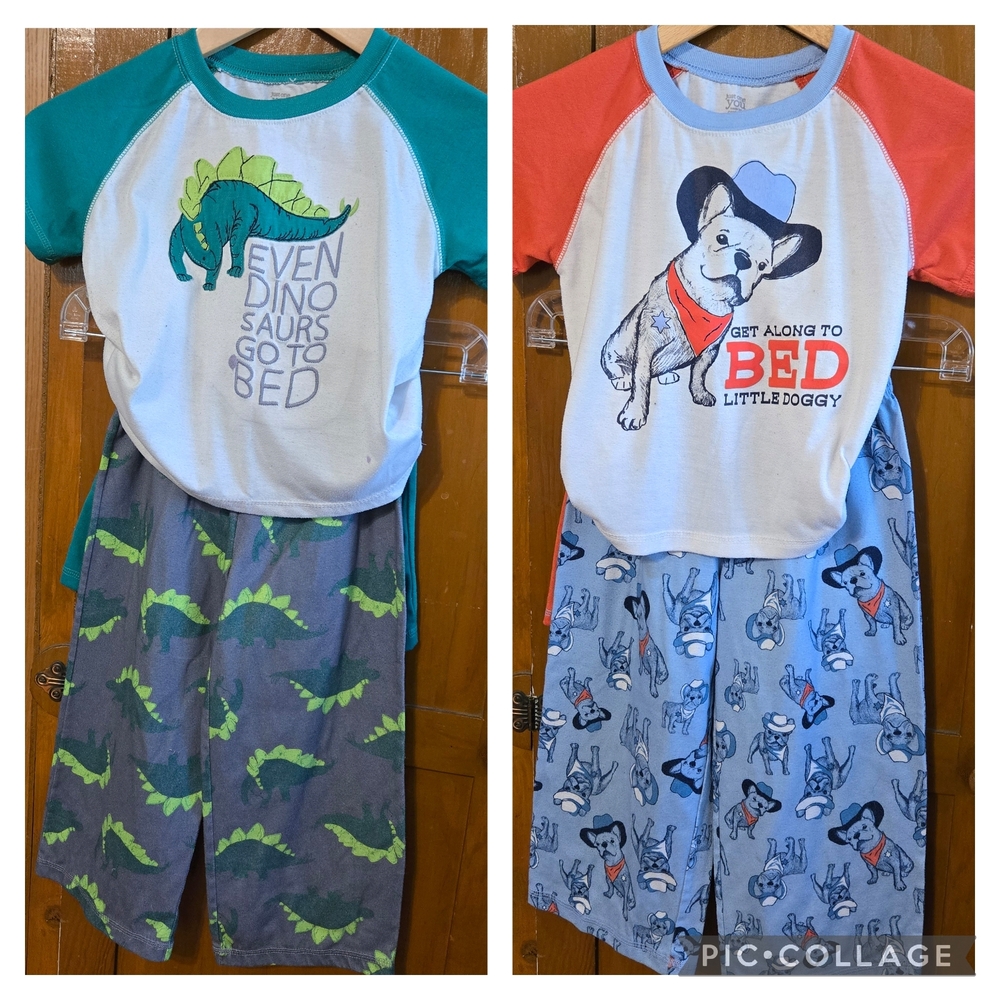 Carter's Dinosaur and Dog Pajama Sets - 6 Pieces - Size 5